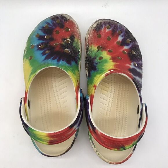 Crocs Tie-Dye Clogs Men's 5 - Women's 7 Bright Colored Slip On Comfort Shoes - Picture 6 of 9